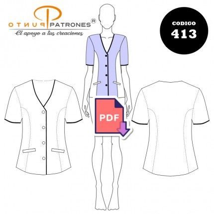 Patrón de blusa corporativa moderna PDF