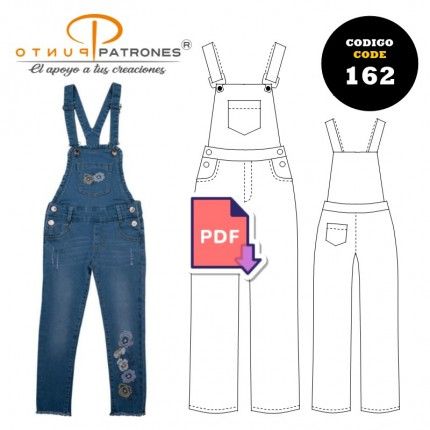 Patrón de jardinera unisex PDF