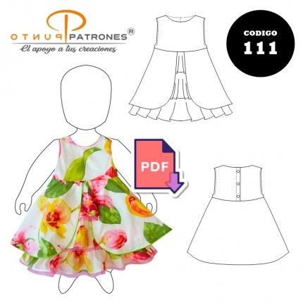 Patrón de vestido bebé Angela PDF