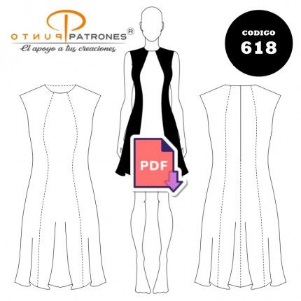 Patrón de vestido con corte PDF