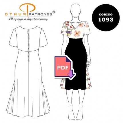 Patrón de vestido vuelos en costado PDF