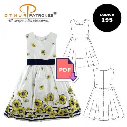 Patrón de vestido niña forrado PDF