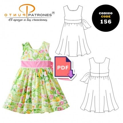 Patrón de vestido niña largo PDF