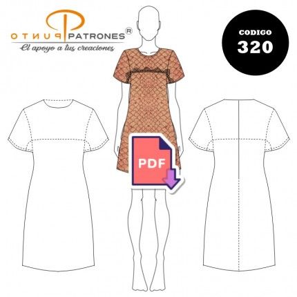 Vestido con aplique |COD:320 |PDF