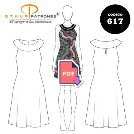 Patrón de vestido con cuello PDF