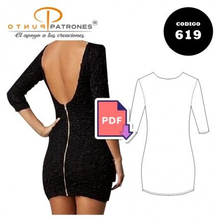 Patrón de vestido sin espalda PDF