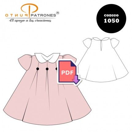 Patrón 1050 vestido niña con pinzas PDF