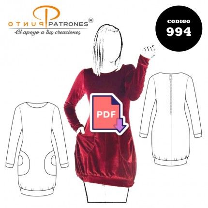 Patrón de vestido recogido con bolsillos PDF