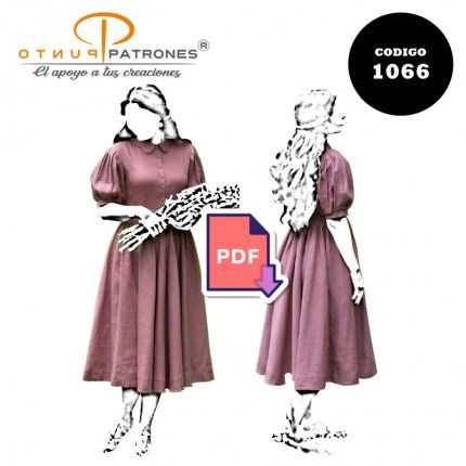 Patrón 1066 vestido largo moderno PDF