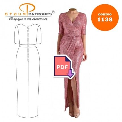 Patrón de vestido de fiesta elegante PDF