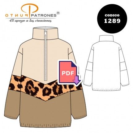 Patrón de polerón oversize PDF