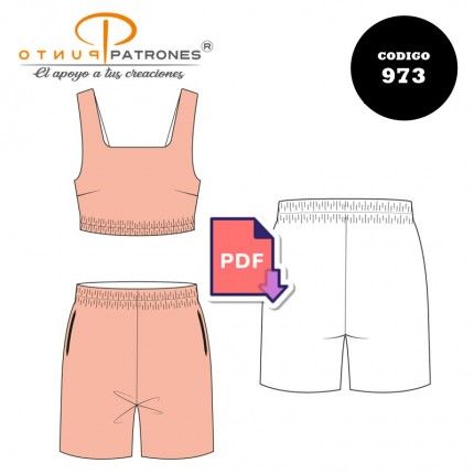 Patrón de conjunto peto y short deportivo dama PDF