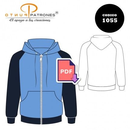 Patrón de chaqueta de buzo manga raglan PDF