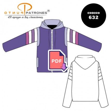 Patrón de chaqueta de buzo con franjas unisex PDF