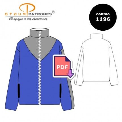Patrón de chaqueta de buzo corte en V PDF