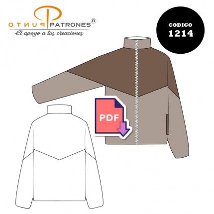 Patrón de chaqueta de buzo corte triangulo unisex PDF
