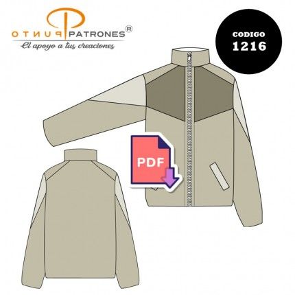 Patrón de chaqueta de buzo con cortes PDF