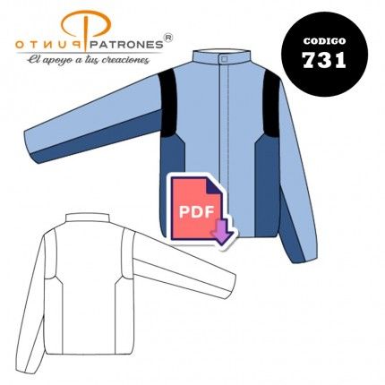 Patrón de chaqueta deportiva con cortes PDF