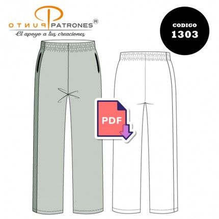 Patrón de pantalón de buzo franja costado PDF