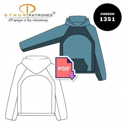 Patrón de polerón unisex manga raglan PDF