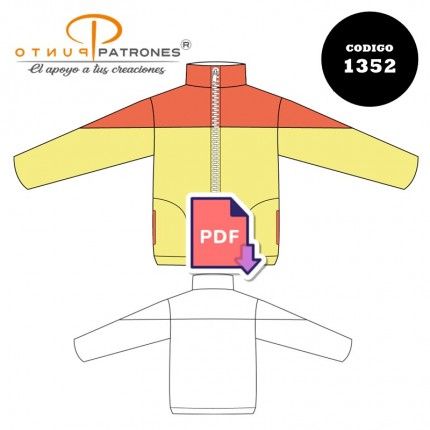 Patrón de chaqueta de buzo triangulo unisex PDF