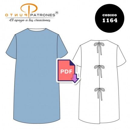 Patrón de camisón hospitalario unisex PDF