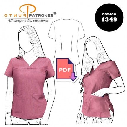 Patrón de blusa laboral con cortes laterales PDF