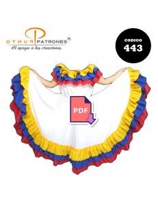 Vestido típico colombiano |COD:443 |PDF