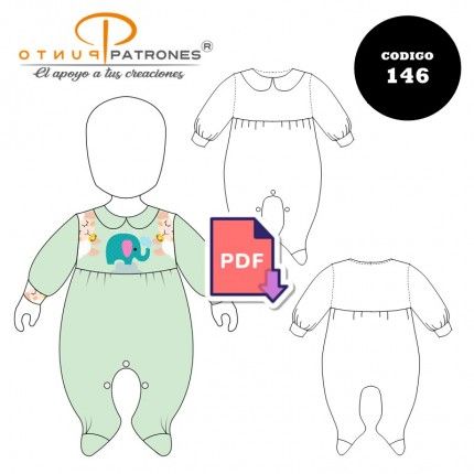 Patrón de body bebé clásico PDF