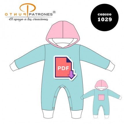 Patrón de body con gorro bebé PDF