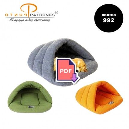 Patrón de cama tipo pantuflas para mascotas PDF