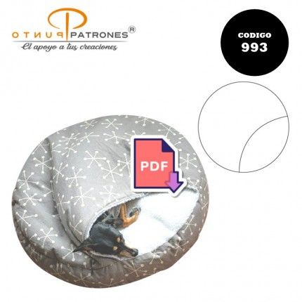 Patrón de cama con manta media luna mascotas PDF