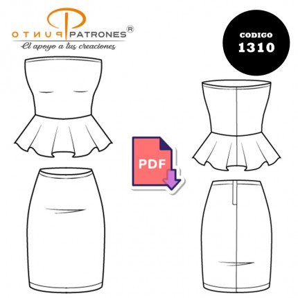 Conjunto Peplum Strapless|COD:1310 |PDF