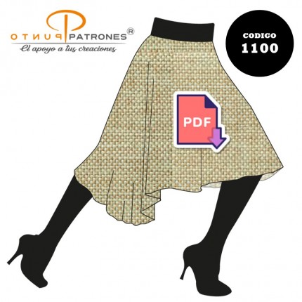 Patrón de falda con caída en punta PDF