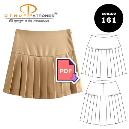 Patrón de falda escolar plisada PDF