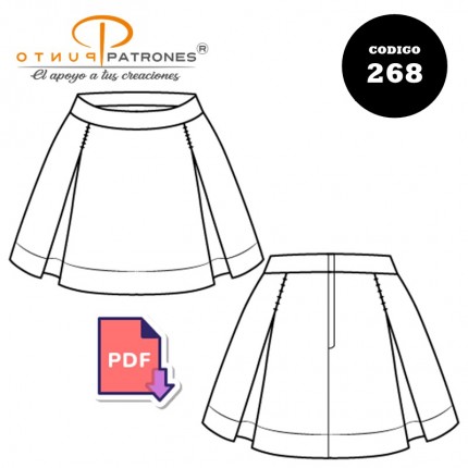 Patrón de falda 2 tablas escolar PDF