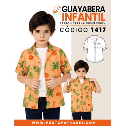 Patrón de guayabera infantil PDF