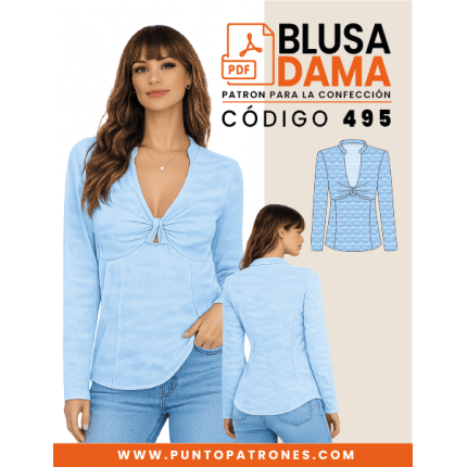 Patrón de blusa tomada en busto PDF