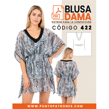 Patrón de blusa holgada ajustada en cintura PDF