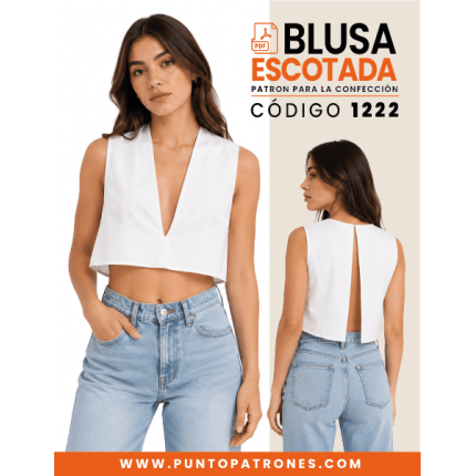 Patrón de blusa escotada abierta en espalda PDF