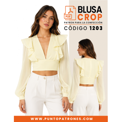 Patrón de crop blusa con volados PDF