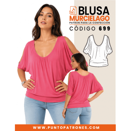 Patrón de blusón murciélago PDF