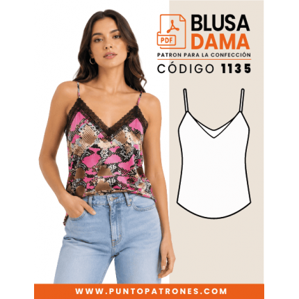 Patrón de blusa top escote V PDF