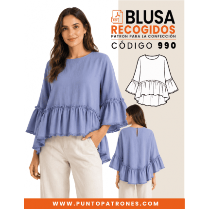 Patrón de blusa recogidos a la vista PDF