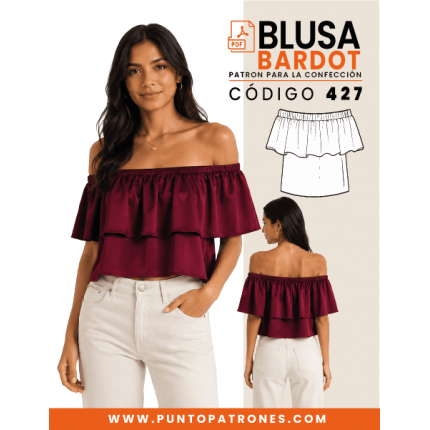 Patrón de blusa escote Bardot PDF