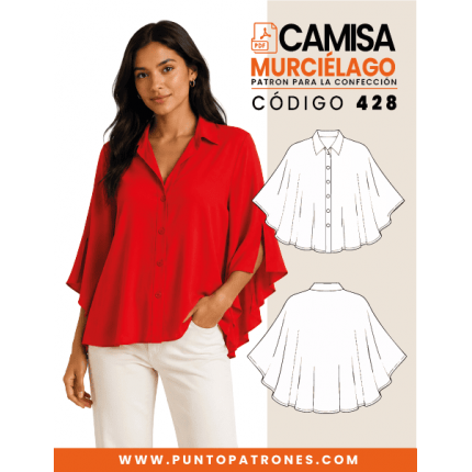 Patrón de camisa murciélago PDF