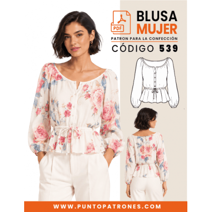Patrón de blusa en broderie PDF