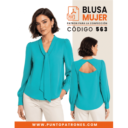 Patrón de blusa abierta en espalda PDF
