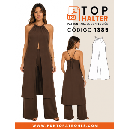 Patrón gratis de top halter PDF para imprimir