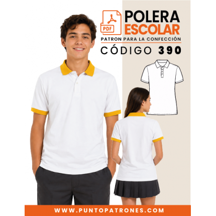 Patrón gratis de polera escolar unisex PDF para imprimir